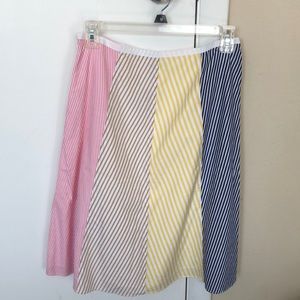 J. Crew Pastel Striped Skirt